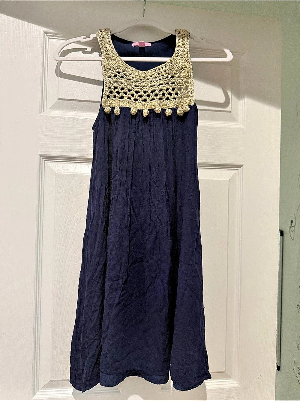 Lilly Pulitzer Rachelle Dress Mini Dress Blue & Gold Size XS